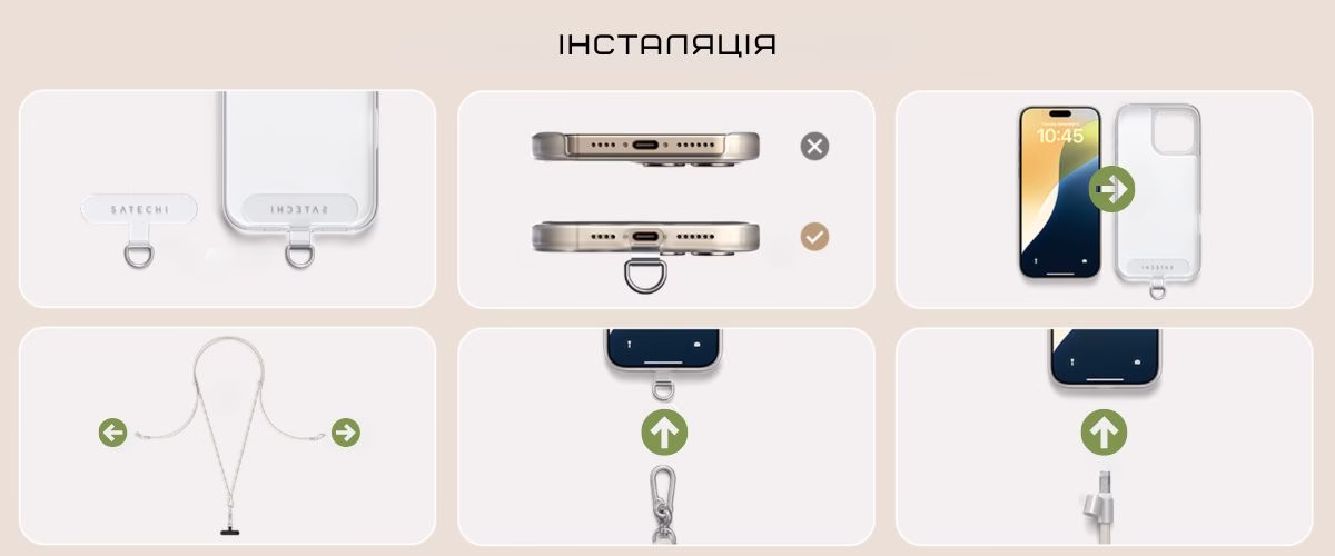 Ремінець-кабель Satechi OntheGo USB-C 60W Sand (1.5 м) - 5